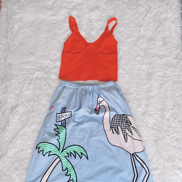 Vero Moda red knitted V neck tank top - Picture 3 of 5